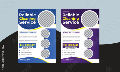 Modern Cleaning service agency editable flyer, leaflet, poster and home service, Housekeeping, wash, clean or home repair service marketing flyer background print template design 