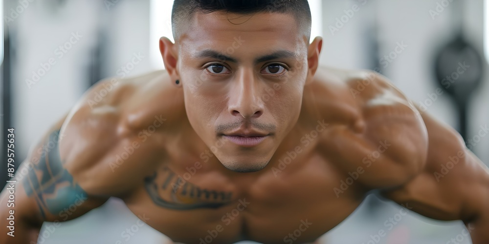 Latino bodybuilder motivates readers to pursue fitness and wellbeing on wellness blogs. Concept Latino Bodybuilding, Fitness Motivation, Wellness Inspiration, Health & Wellbeing, Latino Influence Latino bodybuilder motivates readers to pursue fitness and wellbeing on wellness blogs. Concept Latino Bodybuilding, Fitness Motivation, Wellness Inspiration, Health & Wellbeing, Latino Influence