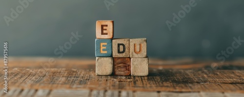 Wooden blocks stacked to form the word 