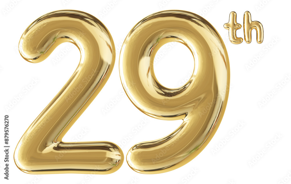 29th Anniversary Gold Number 3D 29th Anniversary Gold Number 3D