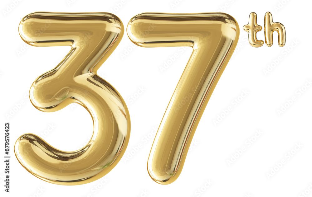 37th Anniversary Gold Number 3D 37th Anniversary Gold Number 3D