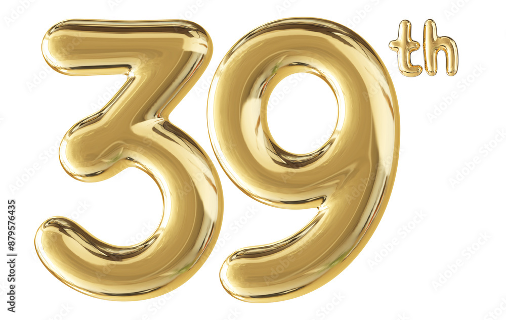 39th Anniversary Gold Number 3D 39th Anniversary Gold Number 3D