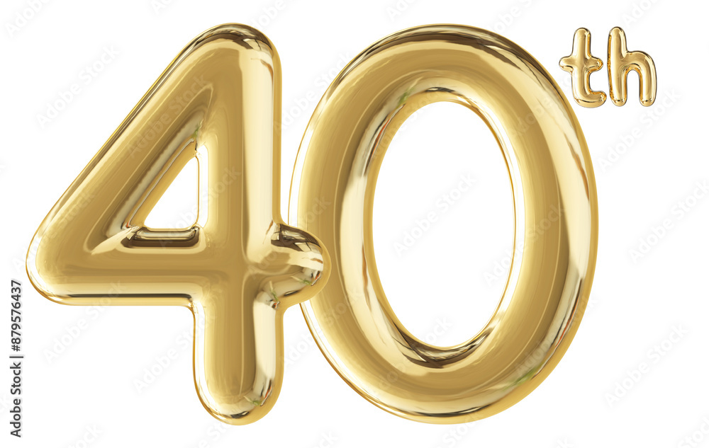 40th Anniversary Gold Number 3D 40th Anniversary Gold Number 3D