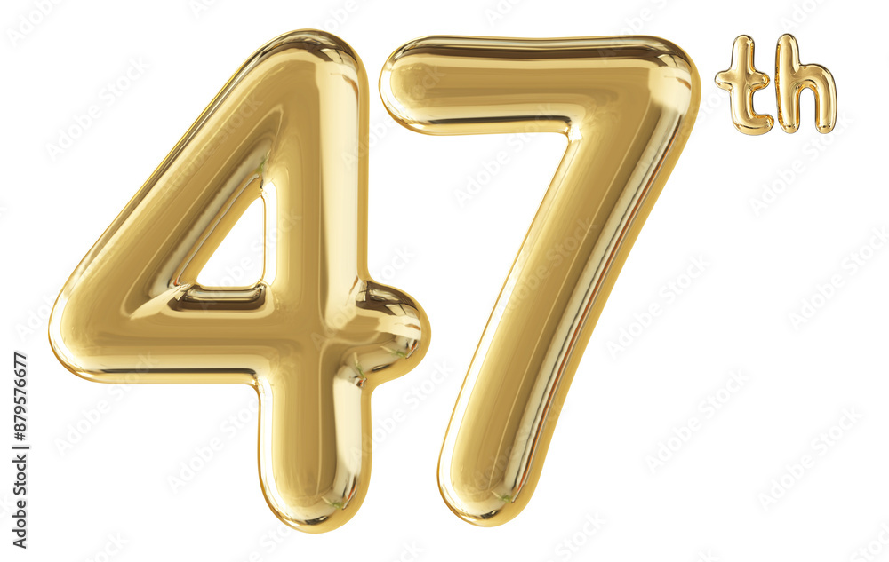 47th Anniversary Gold Number 3D 47th Anniversary Gold Number 3D