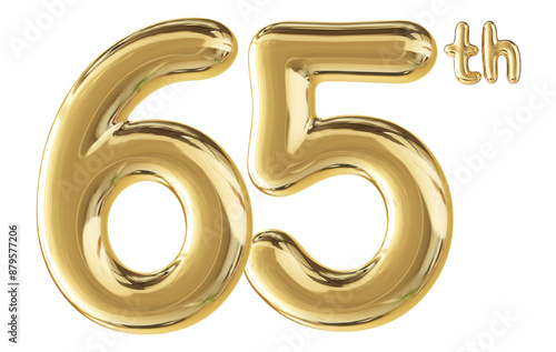 65th Anniversary Gold Number 3D