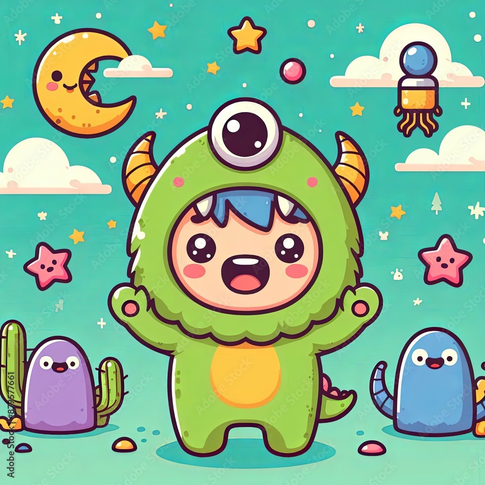 Tiny Monster with Adorable Pajamas Tiny Monster with Adorable Pajamas