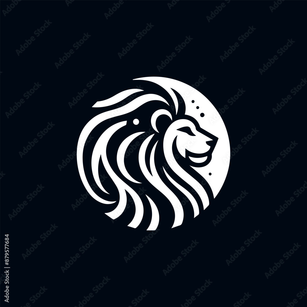 Lion head creative circle illustration vector logo icon for t-shirt design. Bold and impactful graphic for branding. Lion head creative circle illustration vector logo icon for t-shirt design. Bold and impactful graphic for branding.