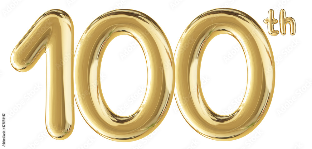 100th Anniversary Gold Number 3D 100th Anniversary Gold Number 3D
