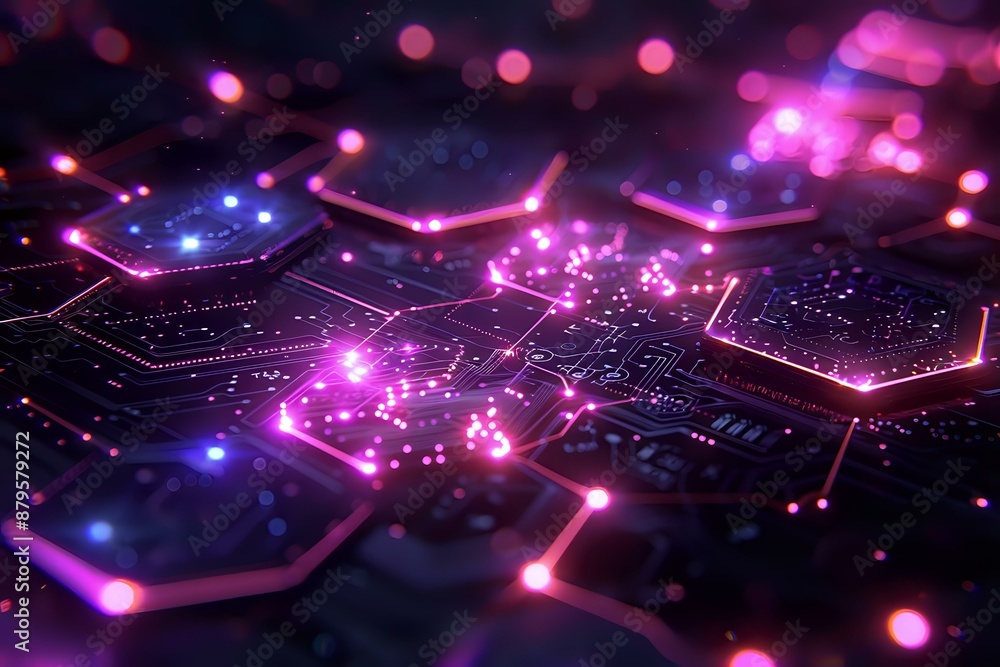 Abstract digital art with glowing pink elements forming intricate patterns, ideal for themes of technology, innovation, and digital design. Abstract digital art with glowing pink elements forming intricate patterns, ideal for themes of technology, innovation, and digital design.