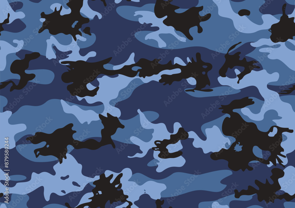 modern camouflage background, military blue texture, pattern repeat
modern camouflage background, military blue texture, pattern repeat