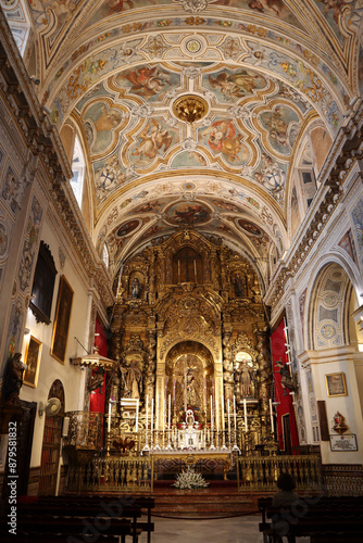 Interior of Church San Antonio Abad in Seville, Spain