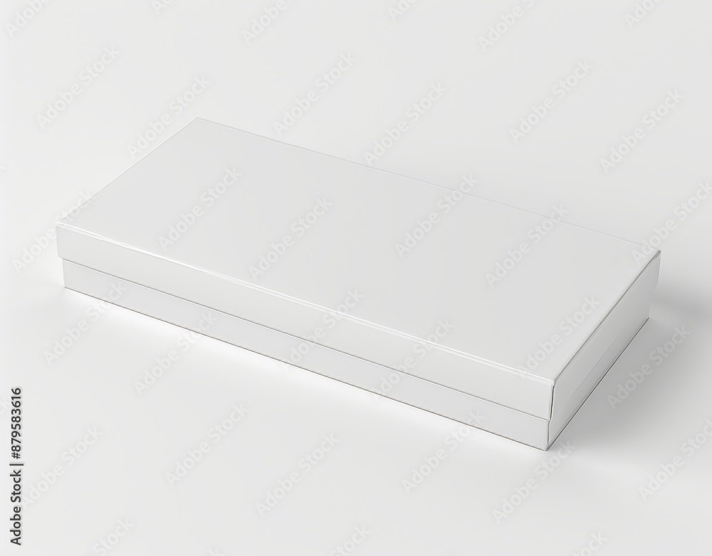 Fototapeta premium Mock up of white box package template with blank paper packaging and background design