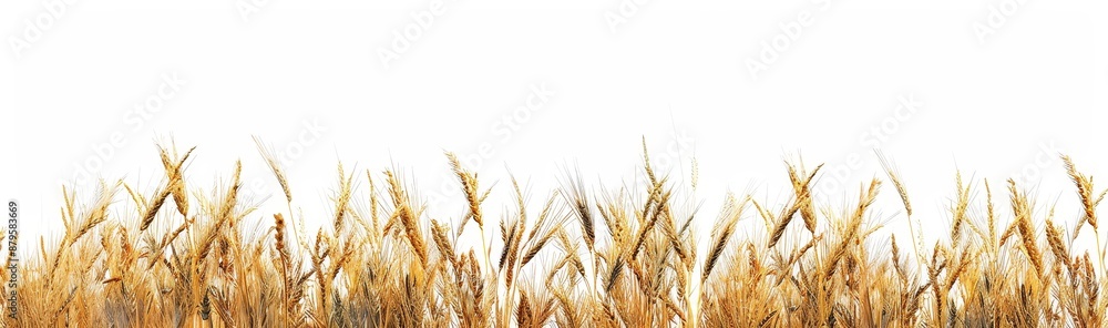 Isolated wheat field border on transparent background Isolated wheat field border on transparent background