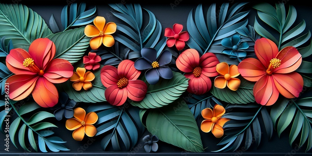 Vibrant Hawaiian Floral Print Background, Tropical Lei Flowers Design, Watercolor Illustration for Wallpapers, Scenery Decorations Vibrant Hawaiian Floral Print Background, Tropical Lei Flowers Design, Watercolor Illustration for Wallpapers, Scenery Decorations