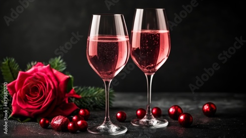  Elegant celebration with wine and roses