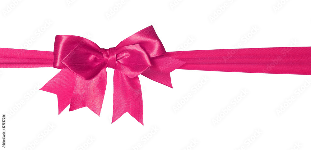 Pink ribbon with bow isolated on white Pink ribbon with bow isolated on white