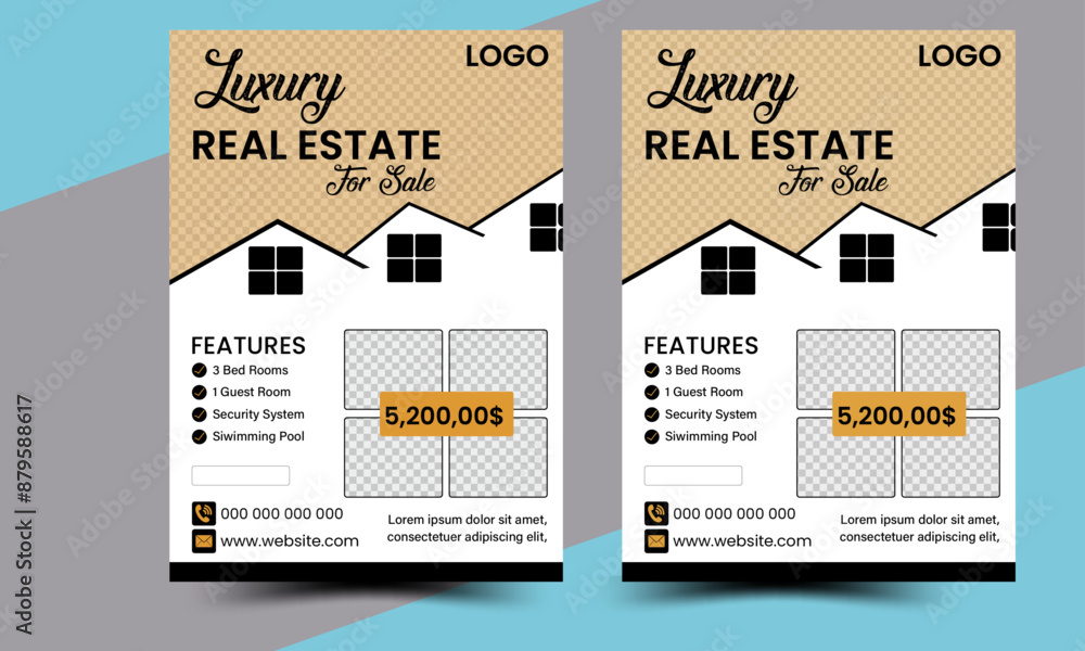 Obraz premium Construction dream house Business Flyer Template. for social media banner ads. Real Estate Flyer Design bundle, property sale flyer design, flyer design for print .