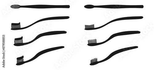 toothbrush icon set vector illustration isolated on white background.