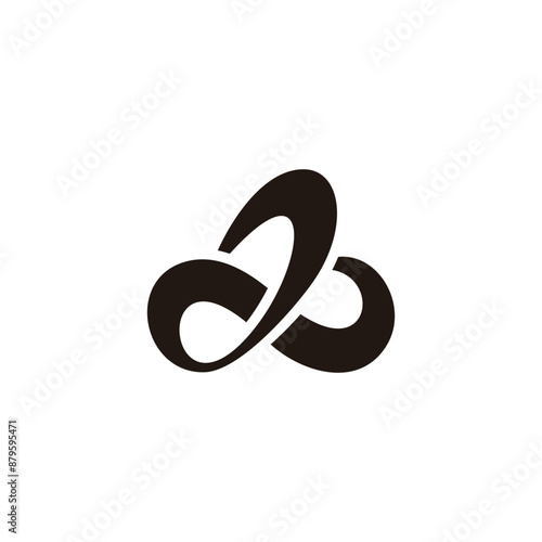 triangles ribbon infinity swoosh logo vector