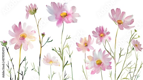 Watercolor Pink Daisy Bouquet