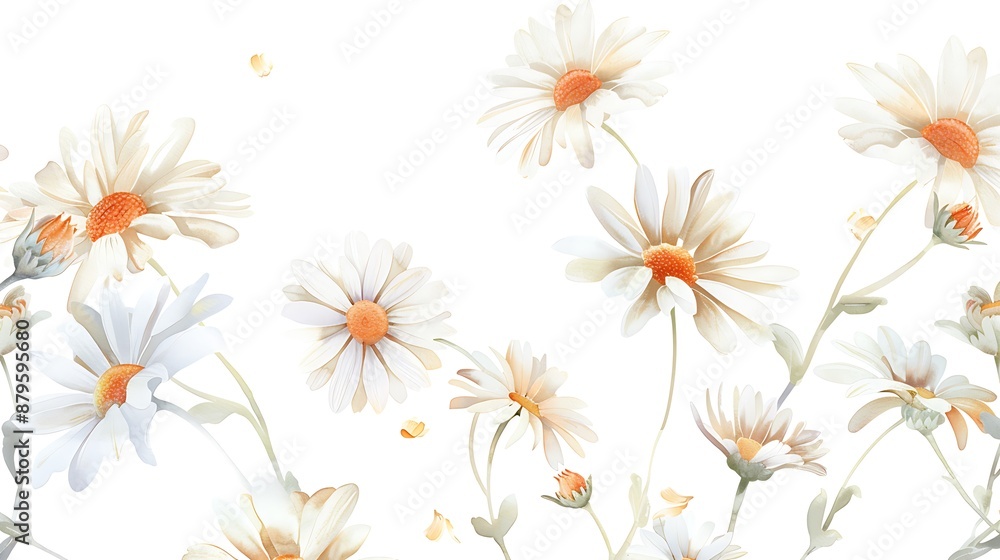 Watercolor Pink Daisy Bouquet Watercolor Pink Daisy Bouquet