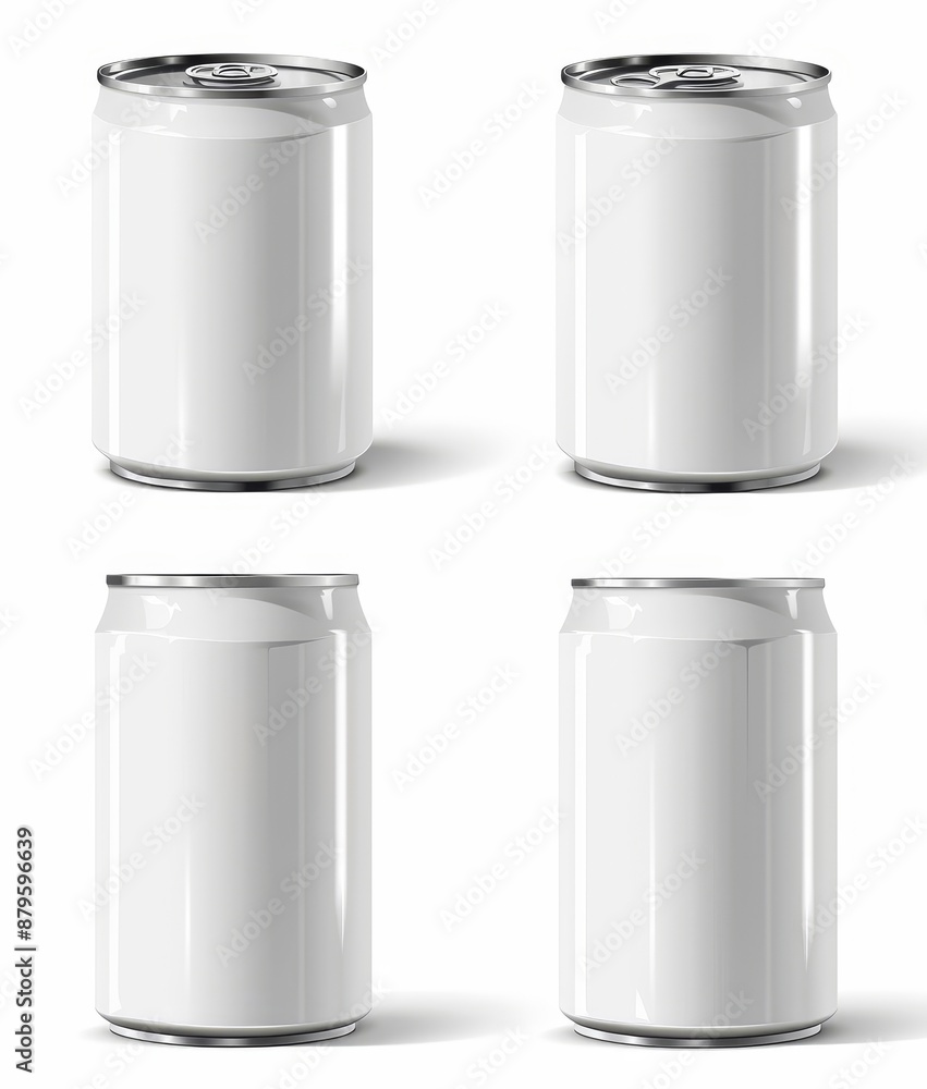 Tin can drink food package template in white box Tin can drink food package template in white box