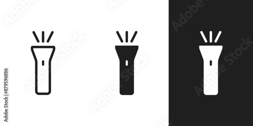 Flashlight lantern icon in 3 form.