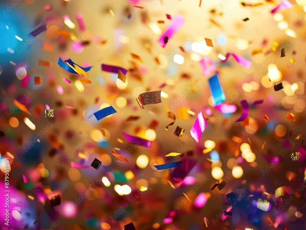 exuberant party scene with vibrant neon confetti flying against a rich golden background celebratory atmosphere captured in a freezeframe of colorful joy and festive energy exuberant party scene with vibrant neon confetti flying against a rich golden background celebratory atmosphere captured in a freezeframe of colorful joy and festive energy