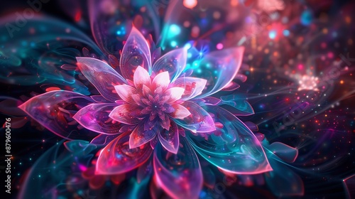 Abstract Flower in a Universe of Light