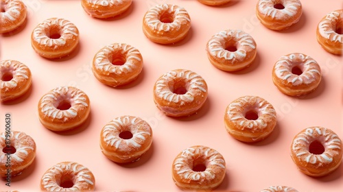 Wallpaper Mural Delicious Glazed Doughnuts on Peach Background Torontodigital.ca