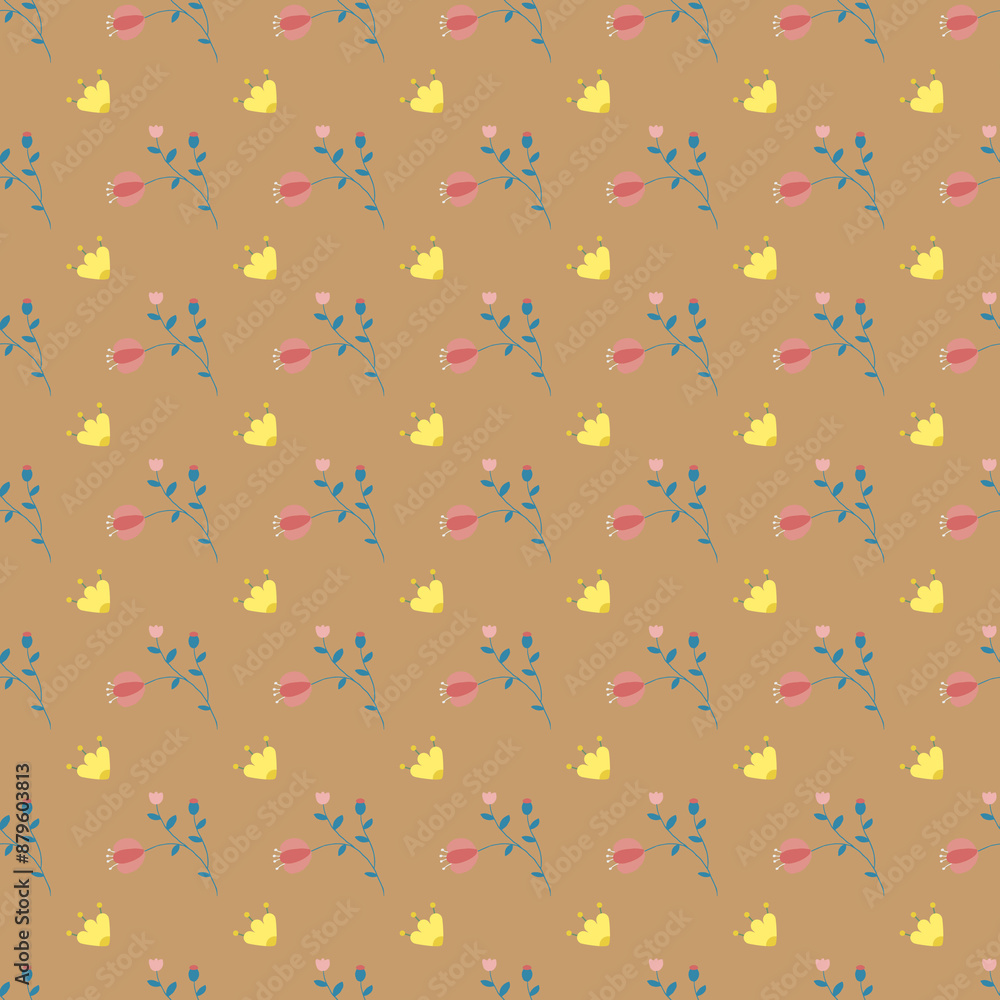 Hand drawn small flowers pattern design Hand drawn small flowers pattern design