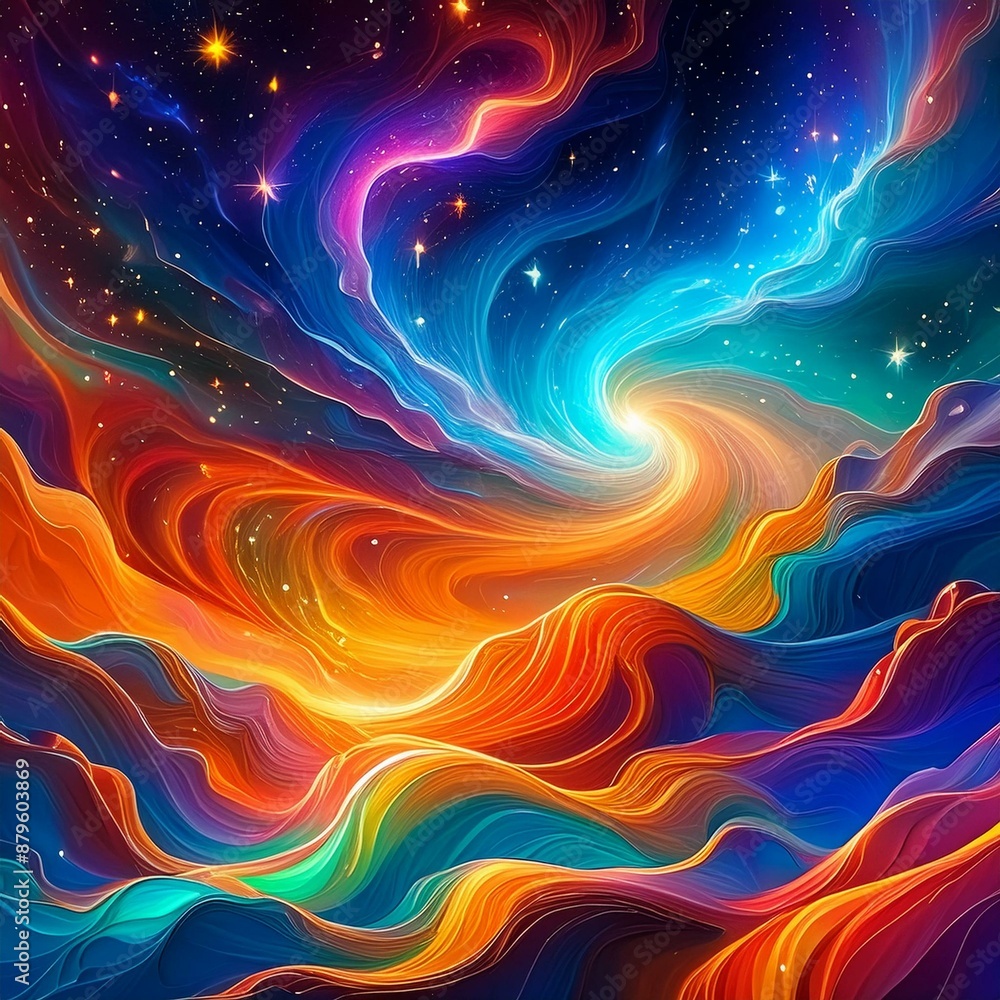 A breathtaking cosmic nebula swirls in vivid colors, creating an ideal abstract and wallpaper background A breathtaking cosmic nebula swirls in vivid colors, creating an ideal abstract and wallpaper background