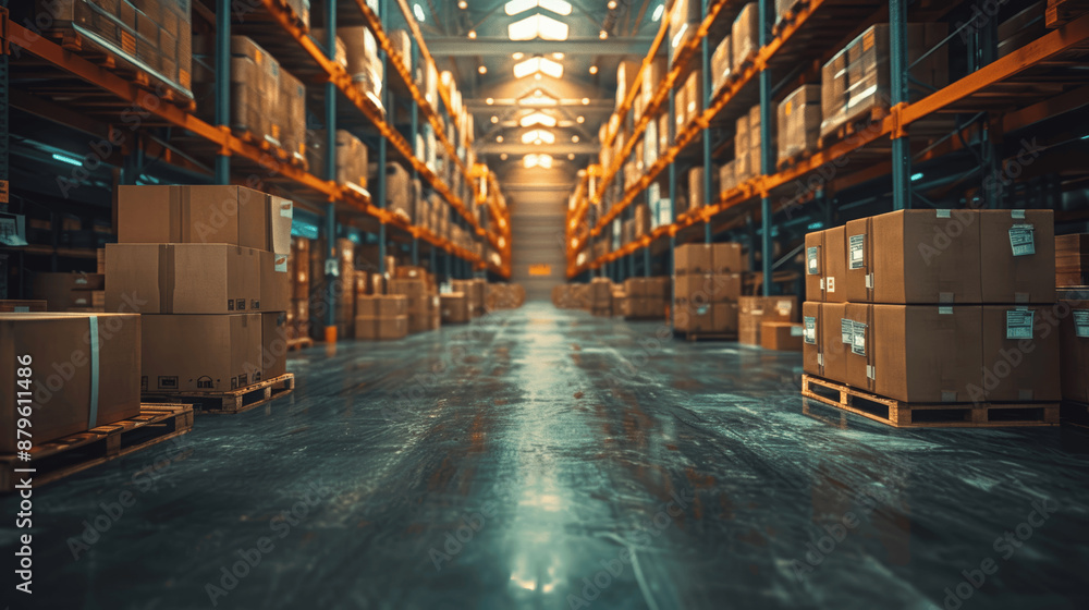 Men Working in Warehouse Fulfillment Center with Logistics, Shipping, Storage, and Distribution Activities Men Working in Warehouse Fulfillment Center with Logistics, Shipping, Storage, and Distribution Activities