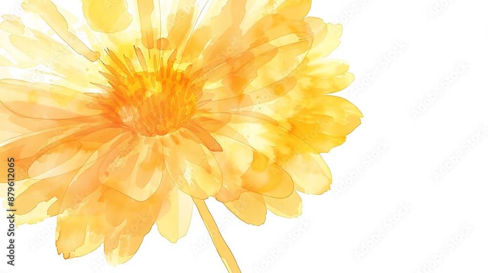 Watercolor Calendula Flowers Pattern Watercolor Calendula Flowers Pattern