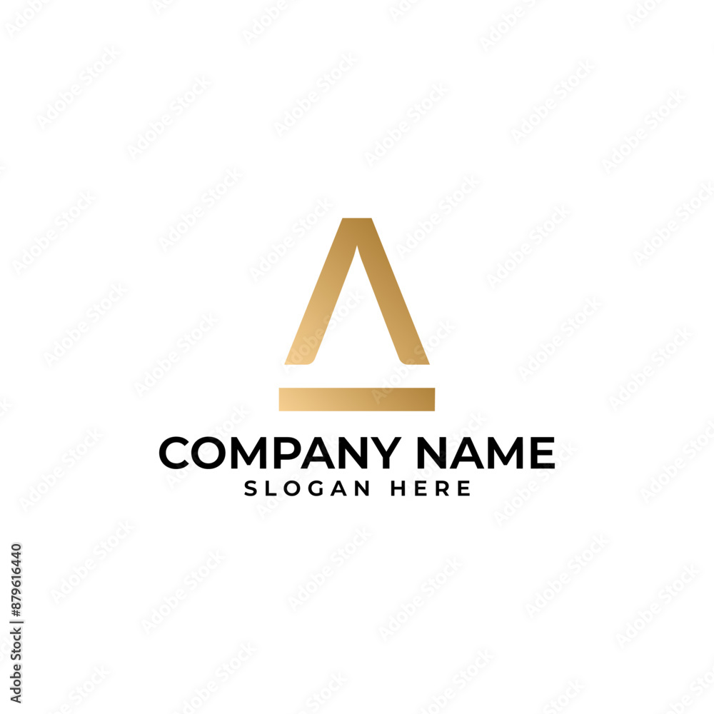 The initial A lettermark in the shape upward arrow in gold gradient in modern luxury elegant and minimalist style The initial A lettermark in the shape upward arrow in gold gradient in modern luxury elegant and minimalist style