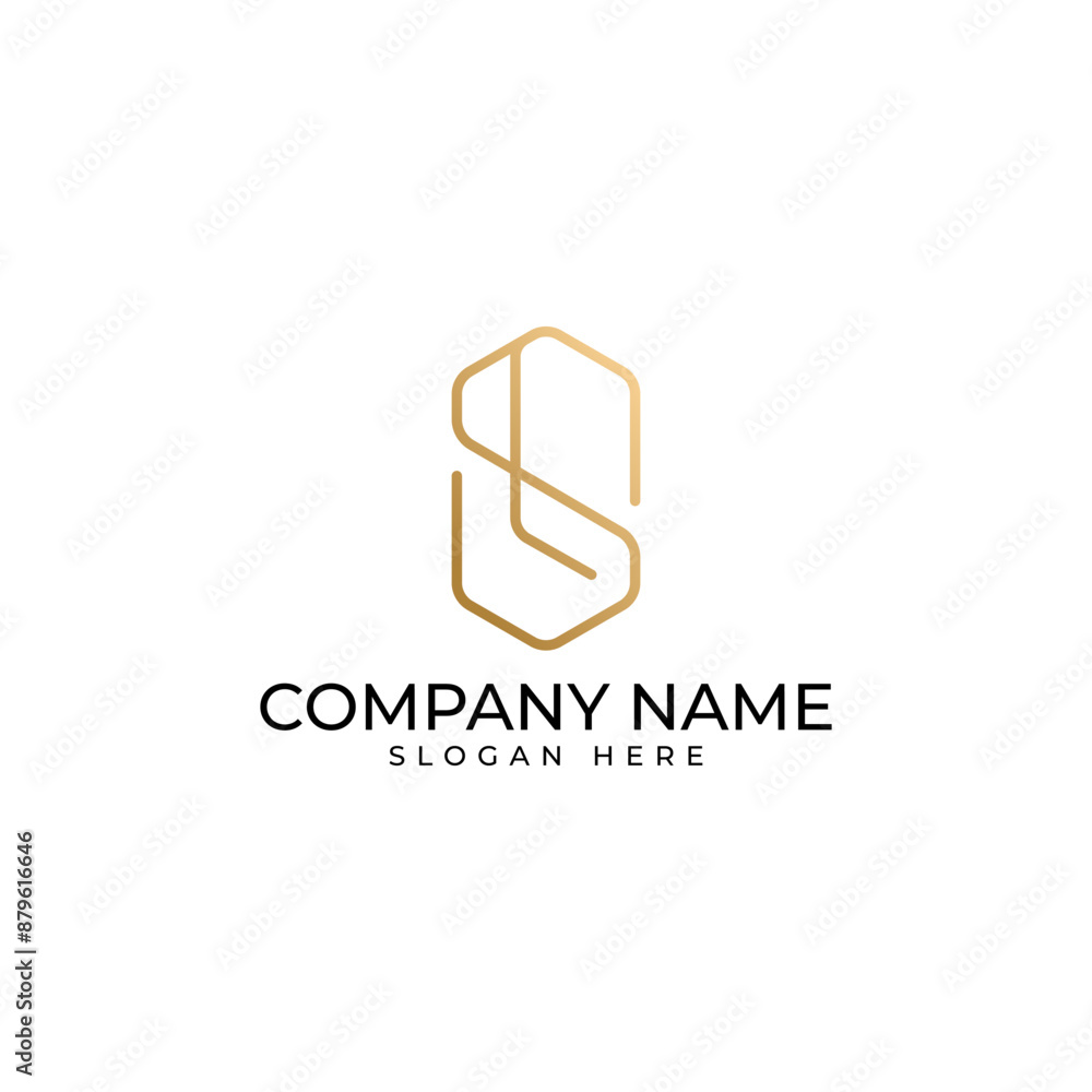 The initial SL lettermark in soft rounded hexagon and gold gradient in modern luxury elegant and minimalist style The initial SL lettermark in soft rounded hexagon and gold gradient in modern luxury elegant and minimalist style