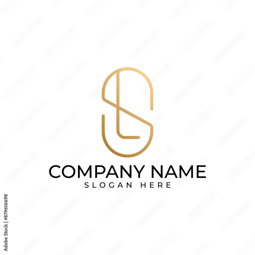 The initial SL lettermark intertwined with soft round and gold gradient in modern luxury elegant and minimalist style The initial SL lettermark intertwined with soft round and gold gradient in modern luxury elegant and minimalist style