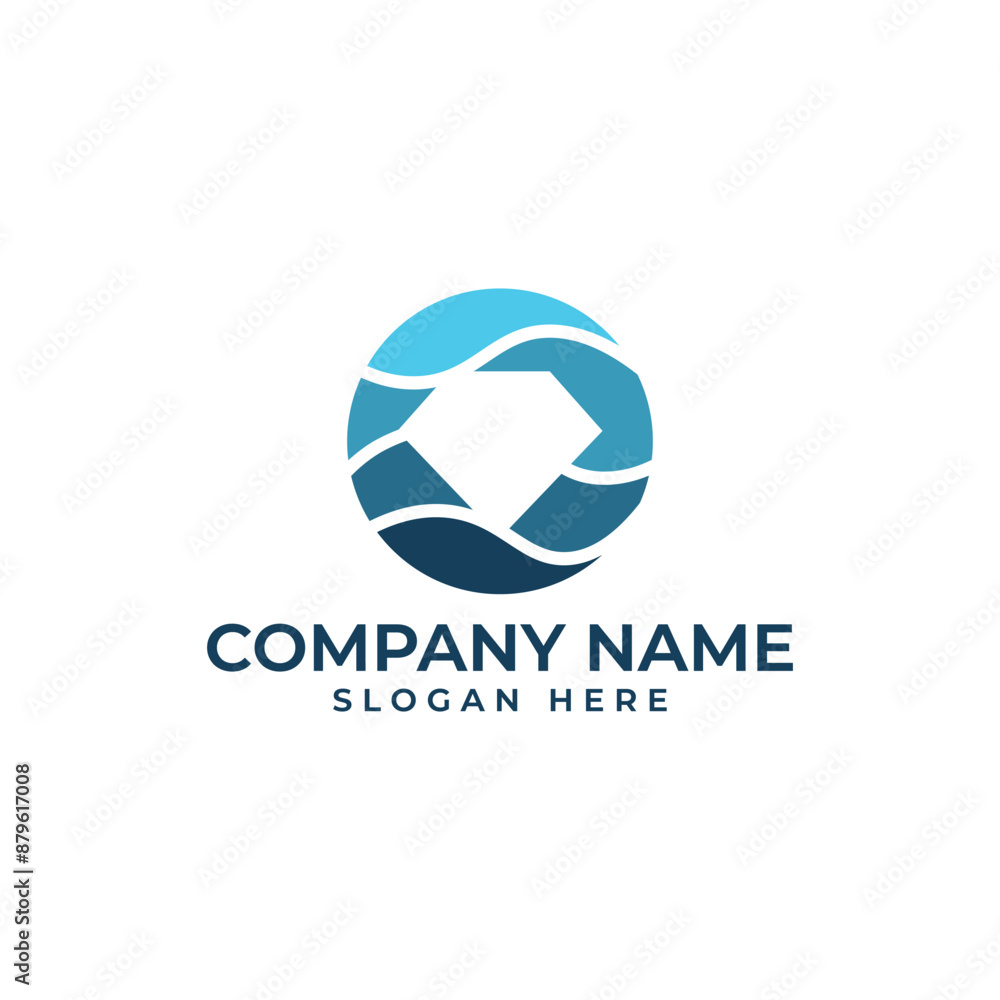 The Lettermark O Jewelry logo with the diamond is in the negative space and with the ocean theme in navy blue to light blue color The Lettermark O Jewelry logo with the diamond is in the negative space and with the ocean theme in navy blue to light blue color
