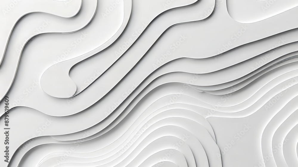 Flowing white waves form an elegant abstract background pattern Flowing white waves form an elegant abstract background pattern
