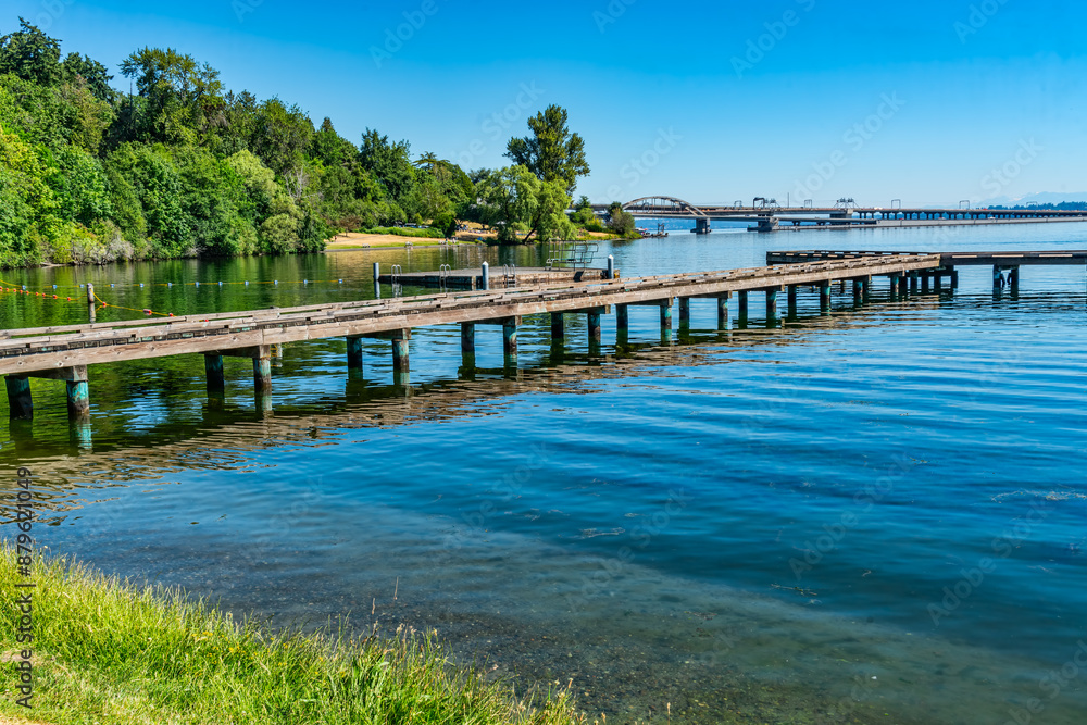 Naklejka premium Seattle Lake Pier
