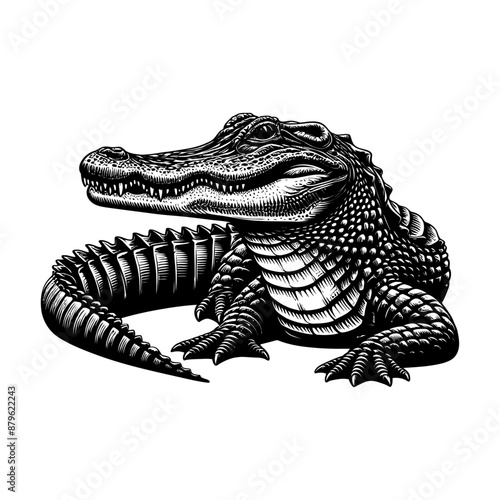 Alligator silhouette vector