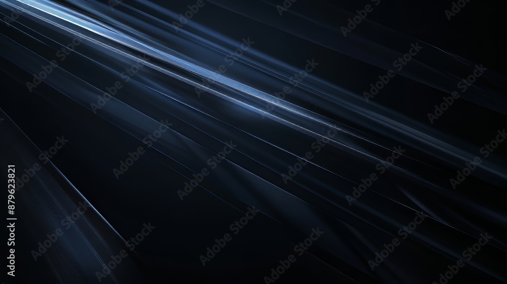 Blue and black glowing metallic diagonal lines background Blue and black glowing metallic diagonal lines background