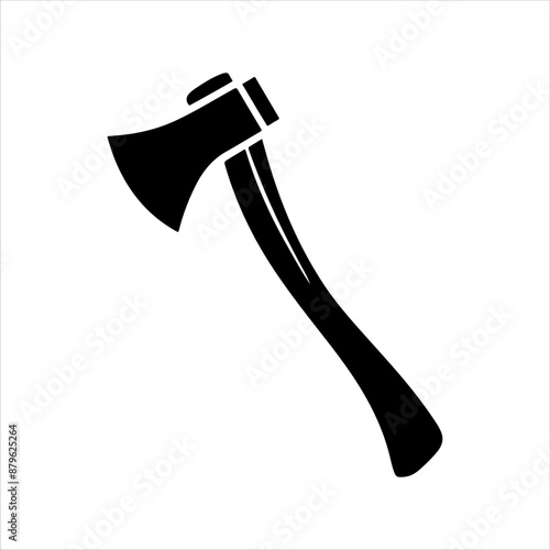 Black silhouette lumberjack axe vector silhouette on white background. Lumberjack axe icon sign vector illustration design.