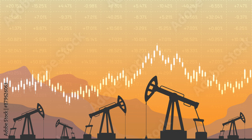 Financial background trading oil on the stock exchange