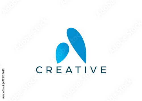 Minimal and professional abstract letter A logo design template