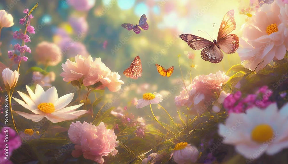 butterfly and flowers butterfly and flowers