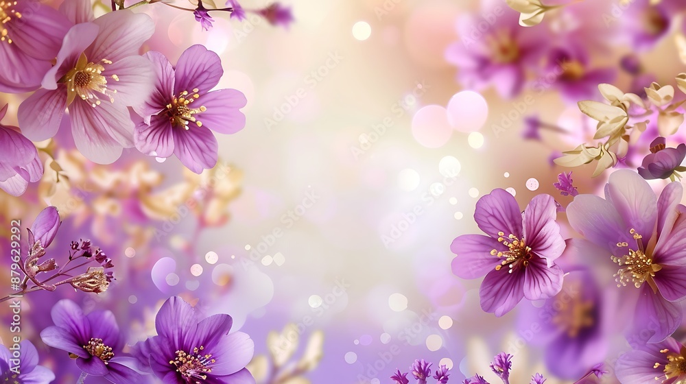 Purple and White Flowers with a Blurry Background Purple and White Flowers with a Blurry Background