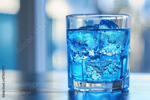 Wallpaper Mural Aqua Fresh drink in glass ,isolate ,minimal, simple background Torontodigital.ca