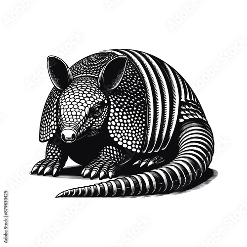 armadillo animal silhouette vector