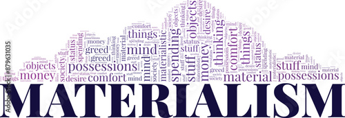Materialism word cloud conceptual design isolated on white background.